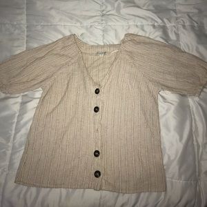junior beige striped blouse